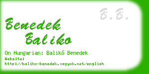 benedek baliko business card